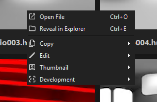 Right-click context menu