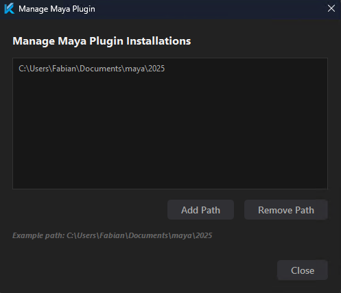 Install plugin dialogue
