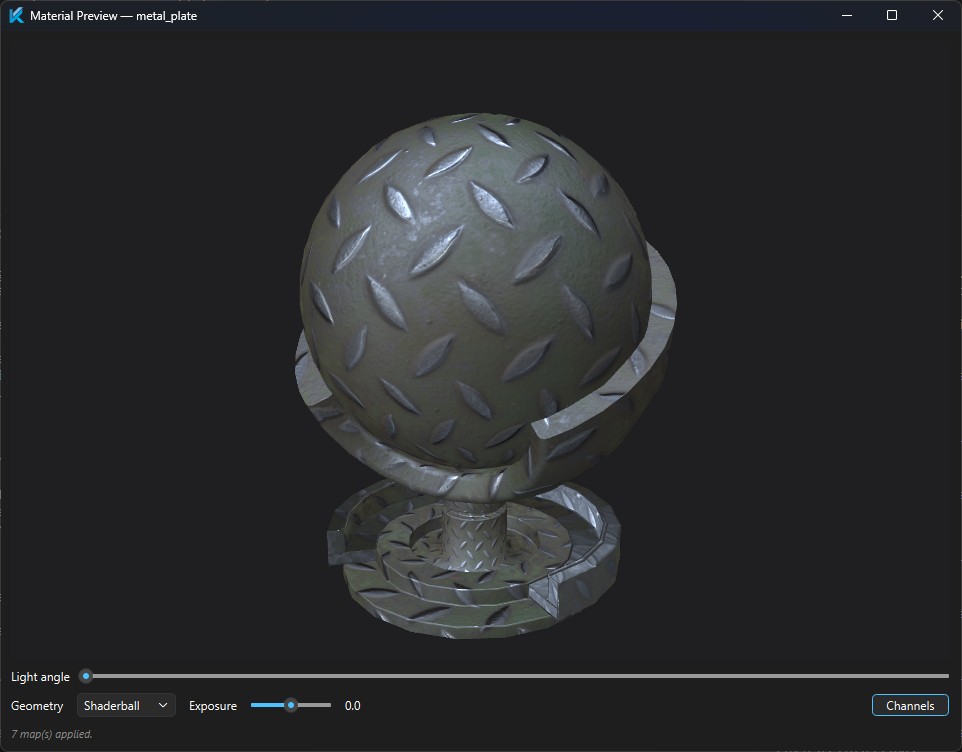 PBR Material Viewer window
